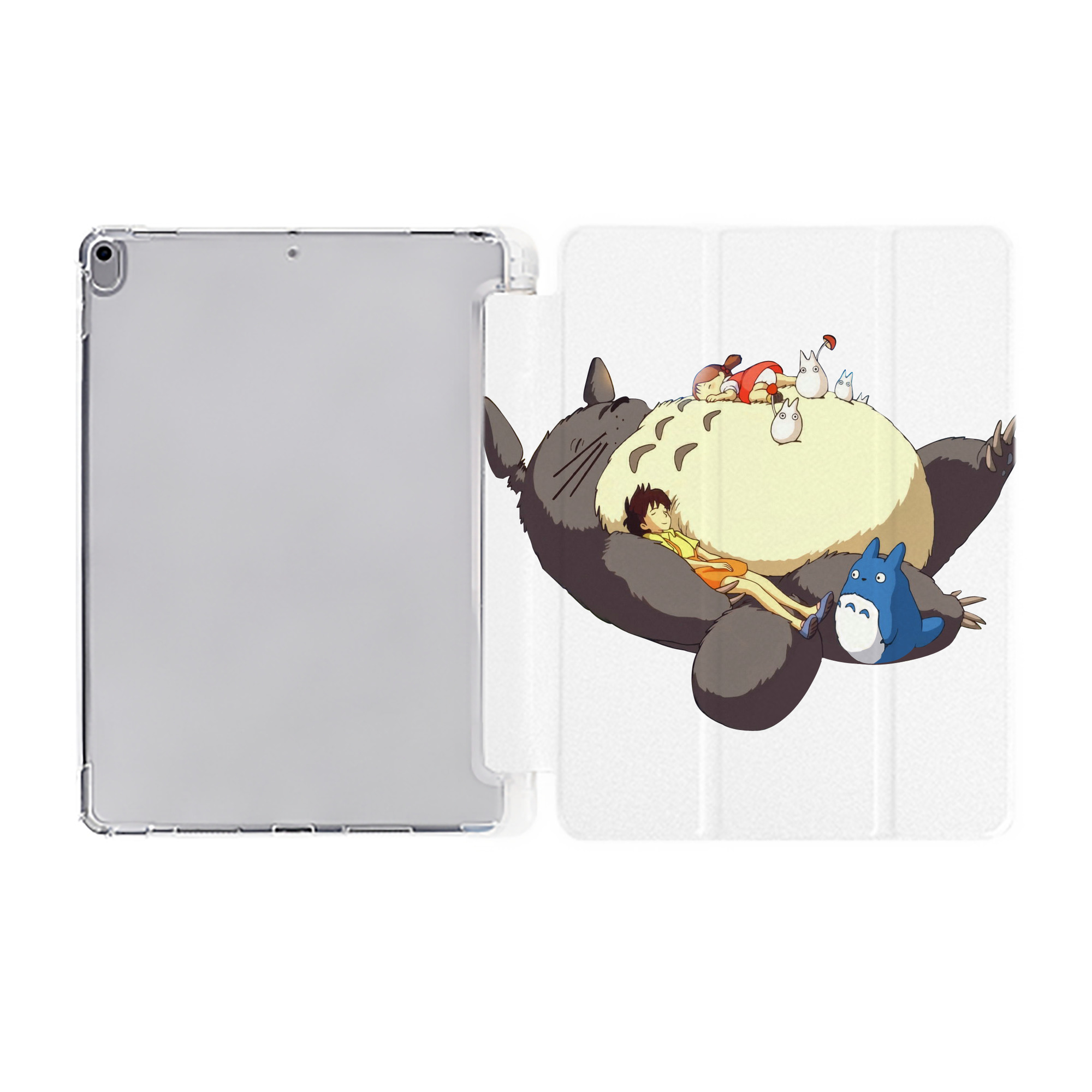 （画像用） となりのトトロ 草壁メイ 草壁サツキ My Neighbor Totoro Satsuki Kusakabe Mei Kusakabe IPad ケース ペン収納付き 三つ折りスタンド PUレザー×シリコン 対応機種9.5/10.5/10.9インチ